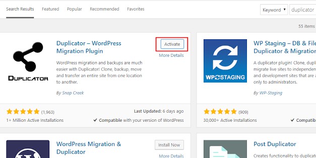 Cara Install Plugin Duplicator WordPress 3
