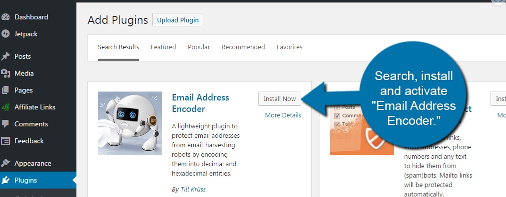 Cara Install Plugin Email Address Encoder 2