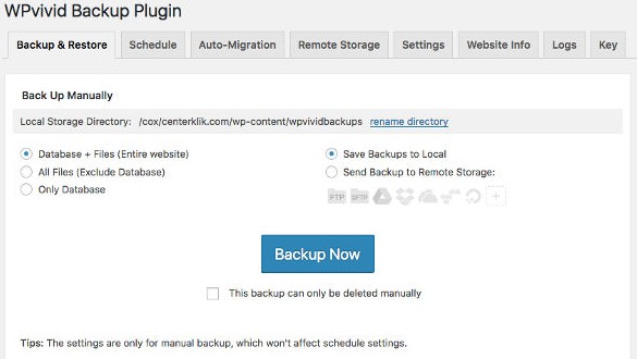 Cara setting plugin WPvivid WordPress
